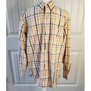 T Harris London Mens Shirt Button Down Plaid Large